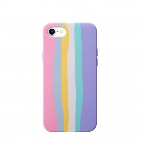 Capa silicone iPhone 7/8/SE 2 gen Rainbow Pastel Griibi