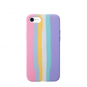 Capa silicone iPhone 7/8/SE 2 gen Rainbow Pastel Griibi