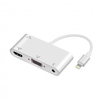 Adaptateur Lightning x HDMI/VGA Griibi Silver Novo