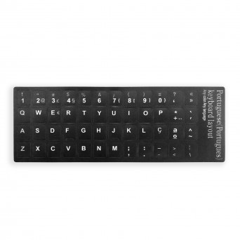 Schwarze portugiesische Tastaturaufkleber Novo