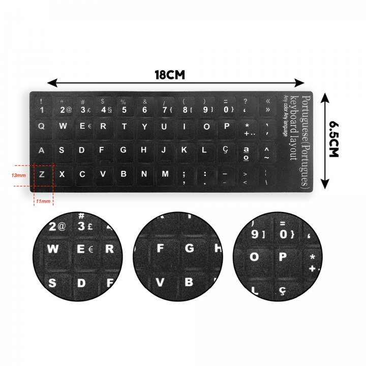 Adesivi per tastiera portoghese nera, Open Box Mobile - 01BJ0363AA33