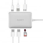 USB-C Dock station Aukey CB-C59 Prateado Novo