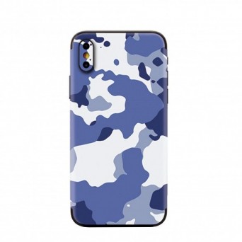 Protector carcasa 3D mvil camuflado azul claro